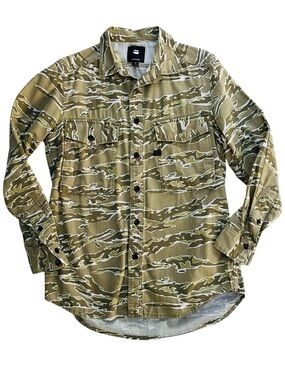 G-Star Raw Camo Utility Shirt Jacket Y2K Military Streetwear Med